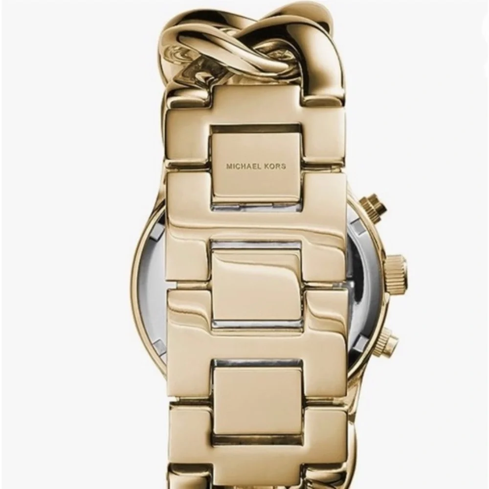Michael Kors MK3131 Runway Twist gold chronograph bracelet watch